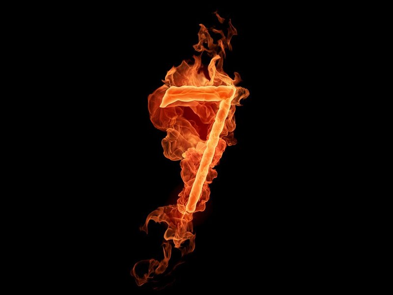 flaming number seven