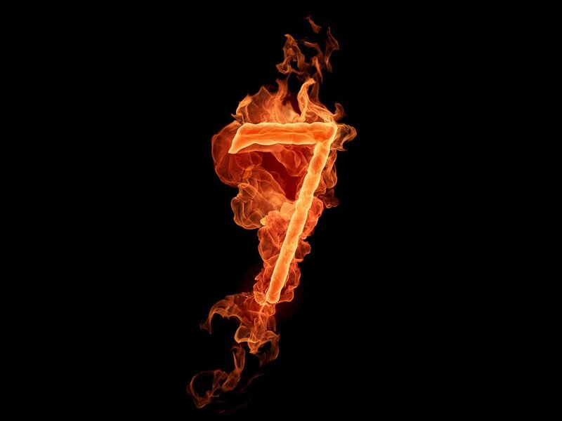Flaming Number Seven — Orange, Dramatic