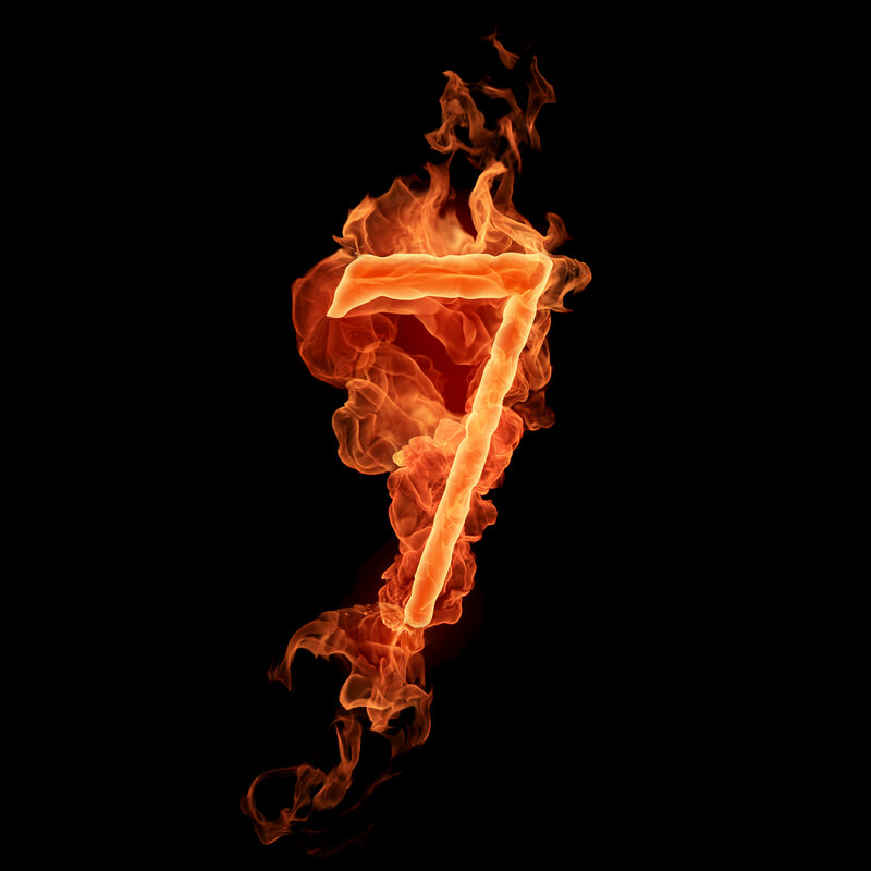 Flaming number seven