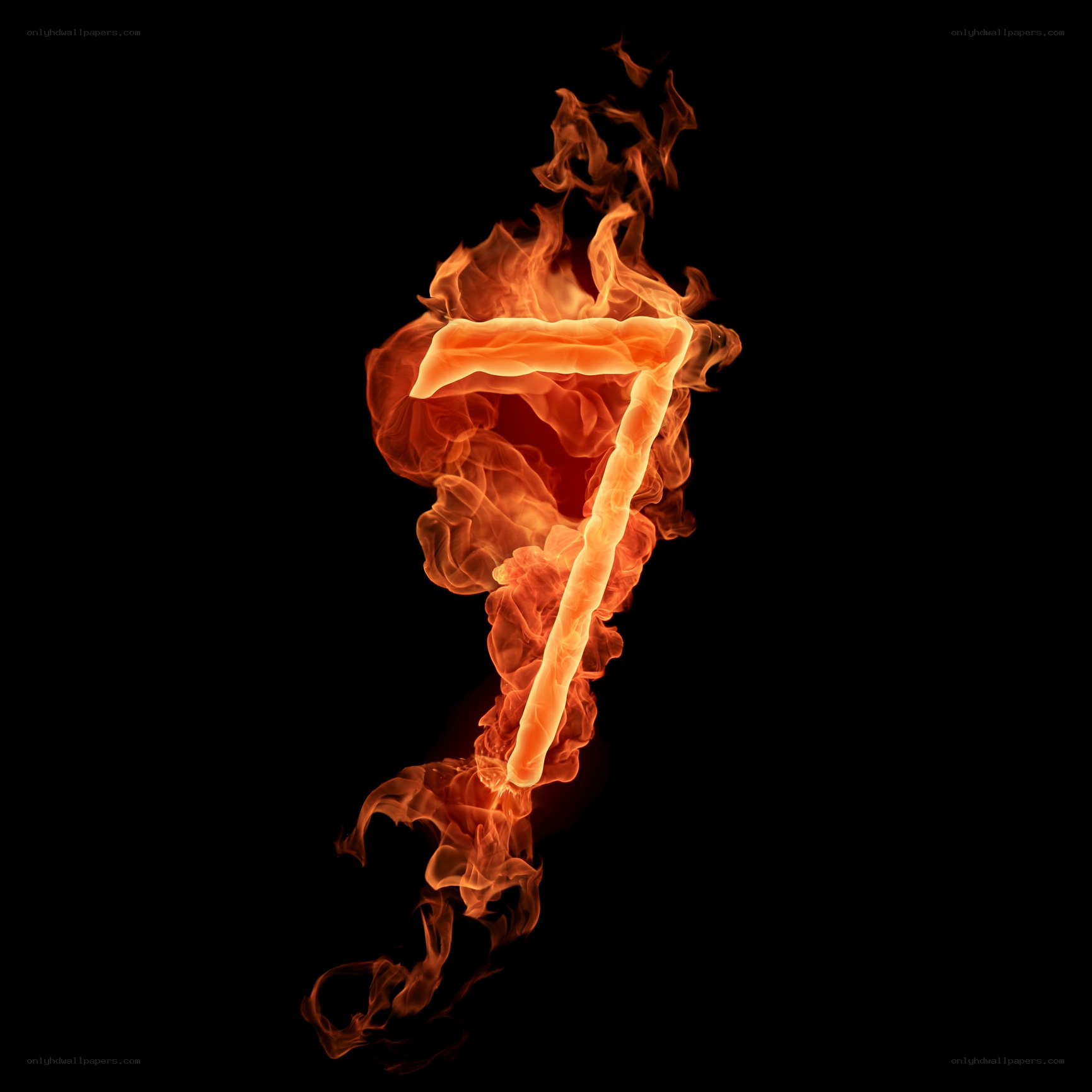 Flaming number seven