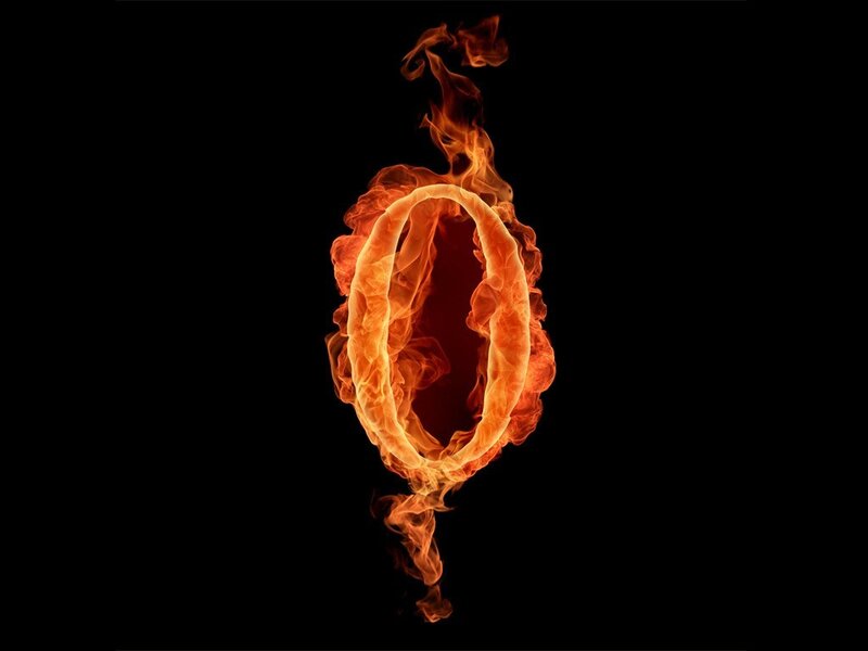 Flaming Number Zero — Orange, Dramatic