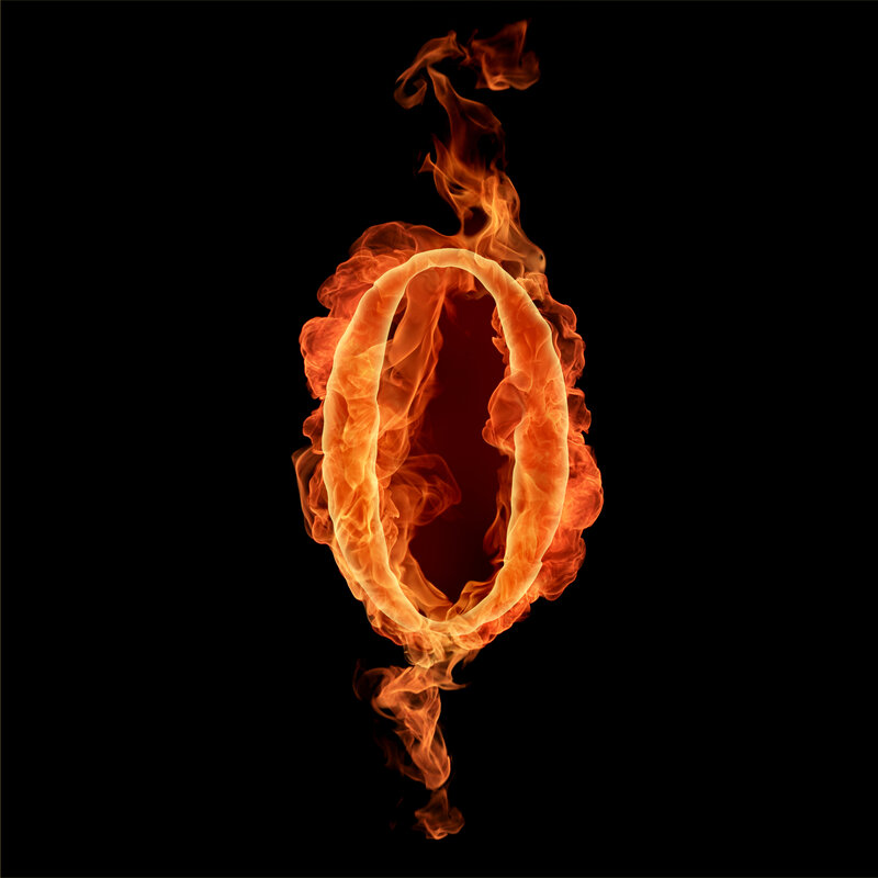 Flaming Number Zero — Orange
