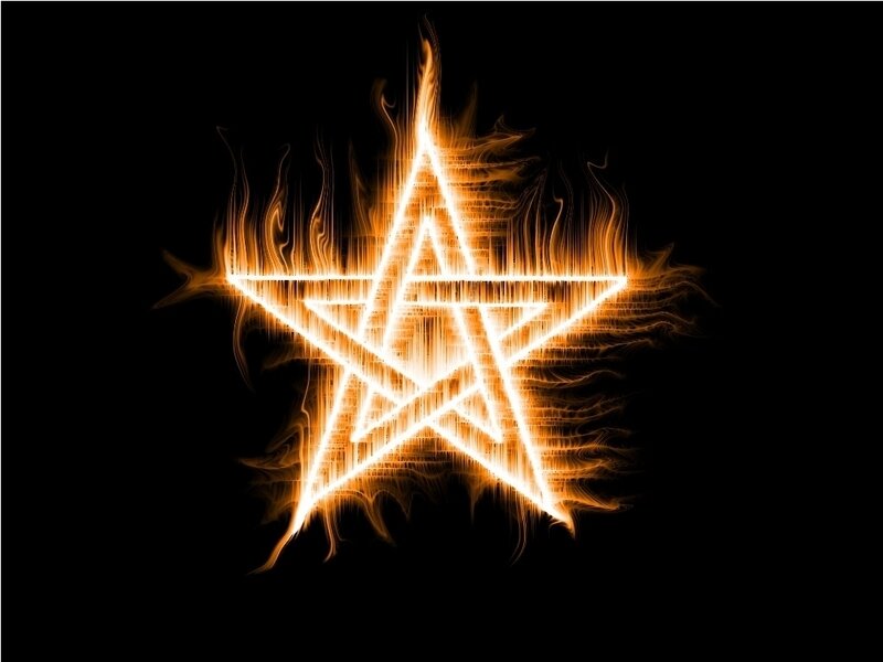 flaming pentagram symbol