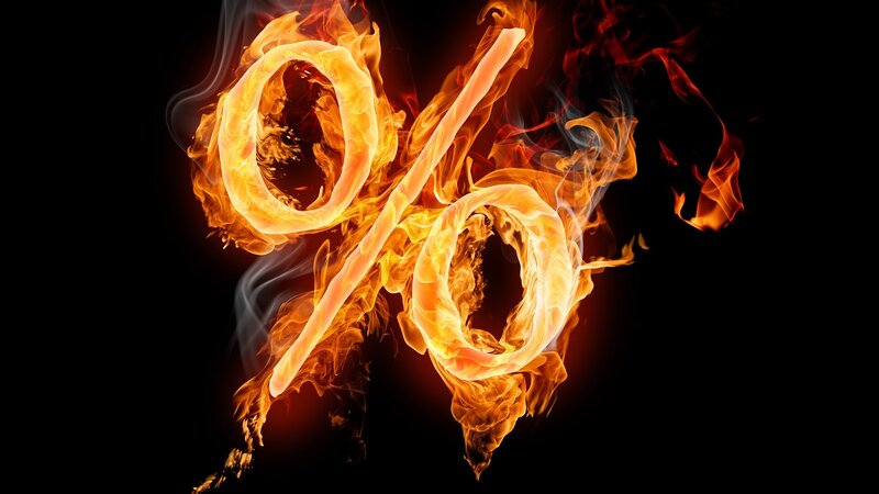 flaming percent symbol