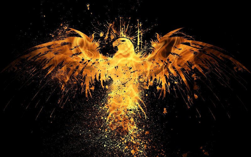 flaming phoenix bird