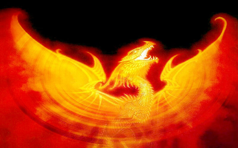 Flaming Phoenix — Red, Dramatic
