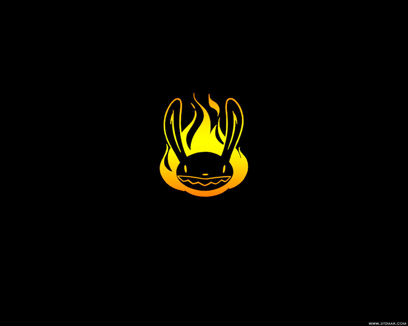 flaming rabbit head logo