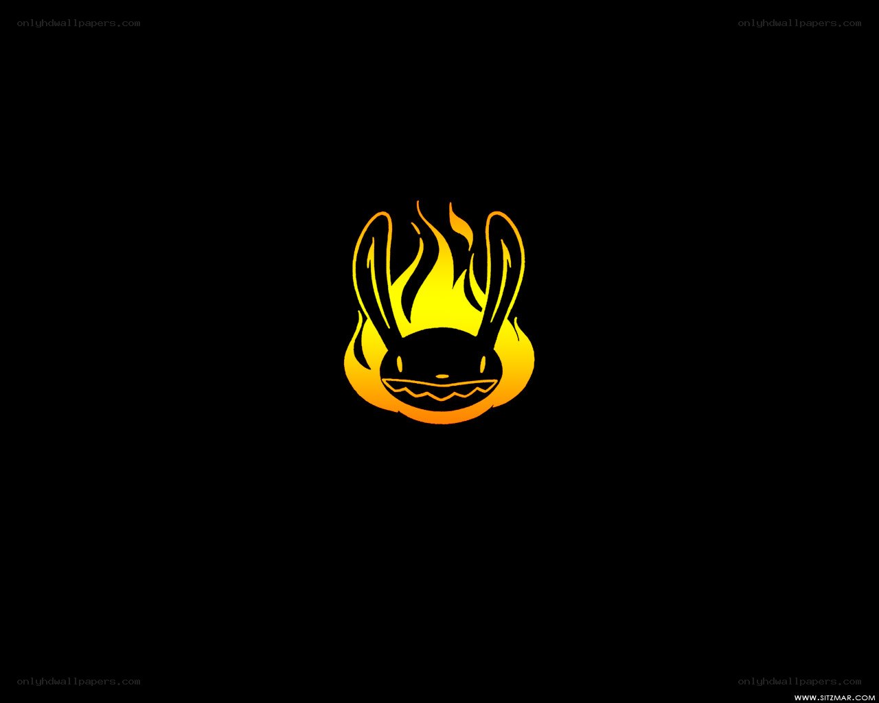 flaming rabbit head logo