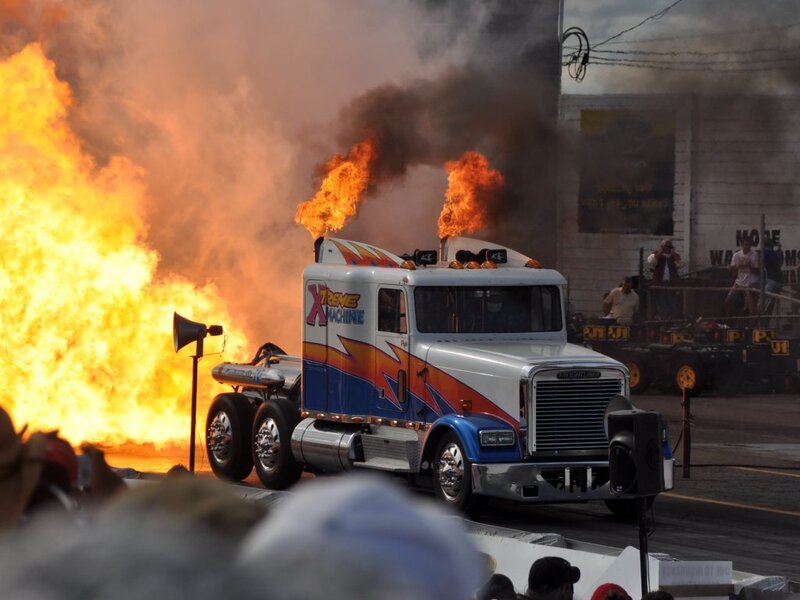 Flaming Semi-truck