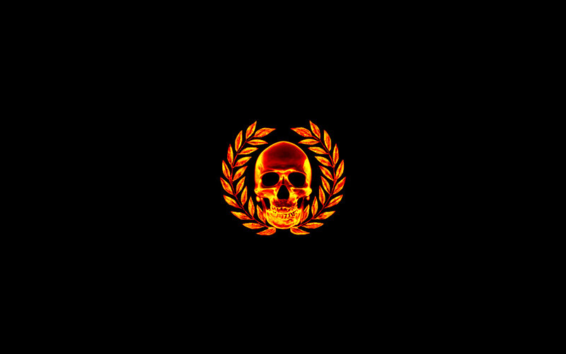 flaming skull emblem