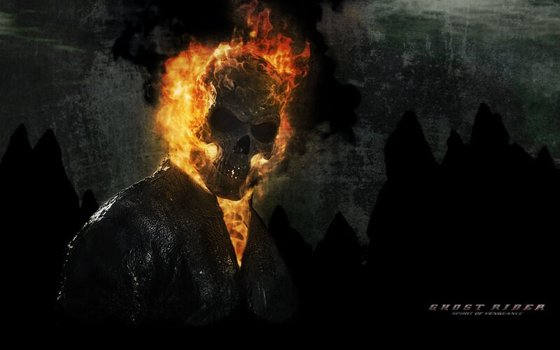 Flaming Skull Figure — Black, Dramatic