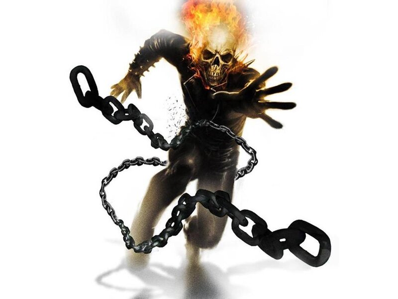 Flaming Skull Figure