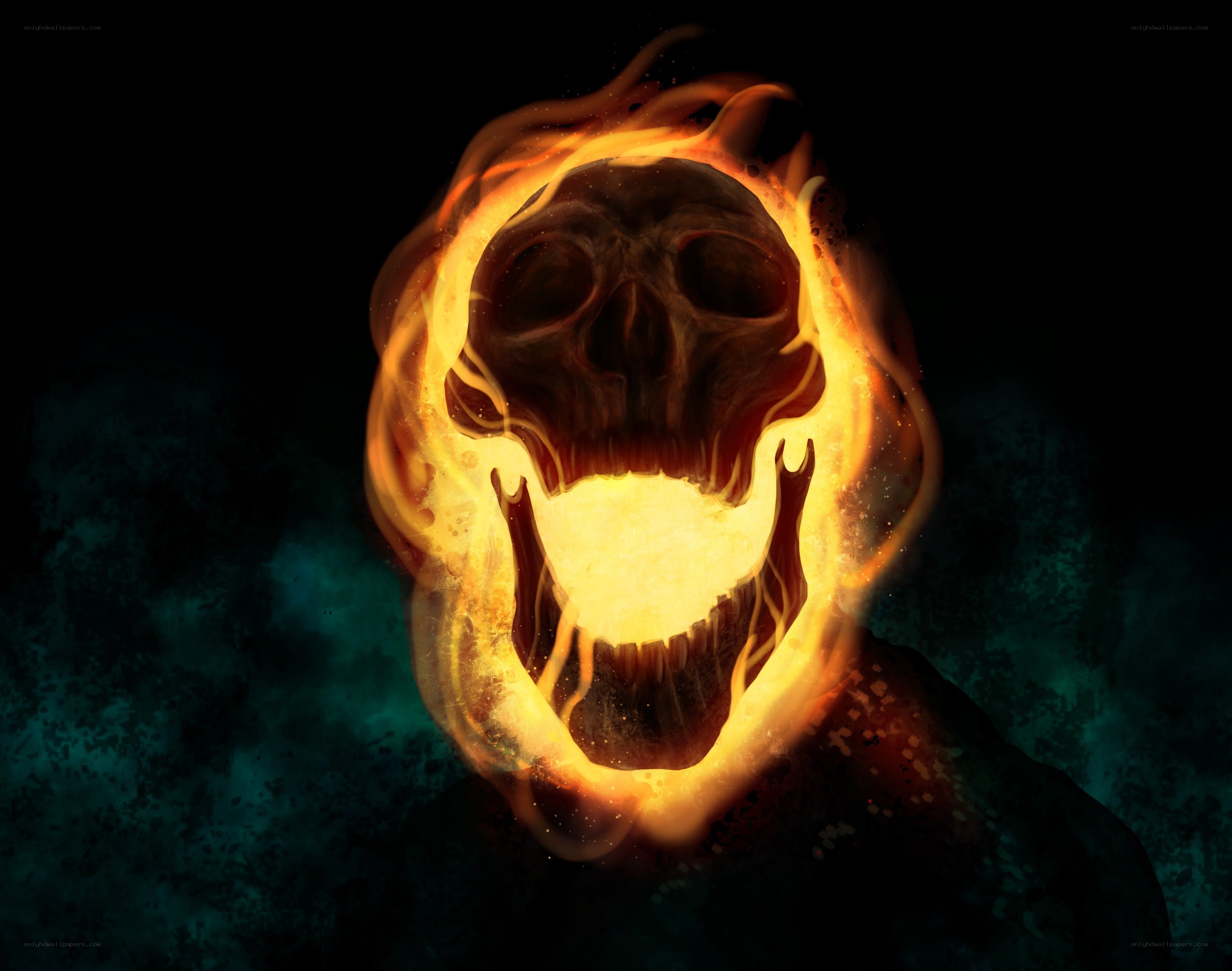 flaming skull ghost