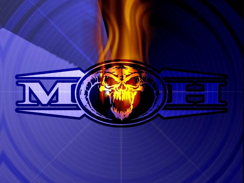 Flaming Skull Logo — Blue