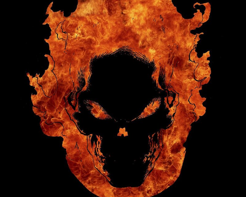 flaming skull logo