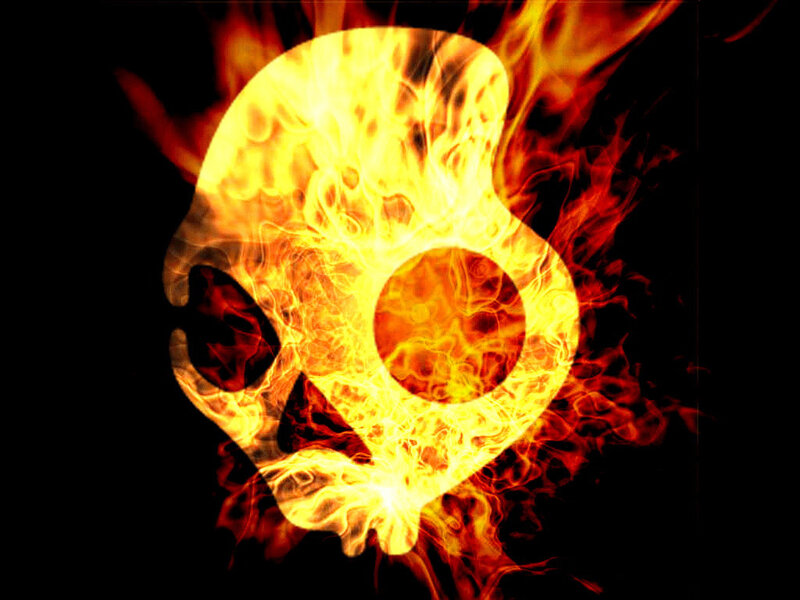 Flaming Skull Logo — Yellow