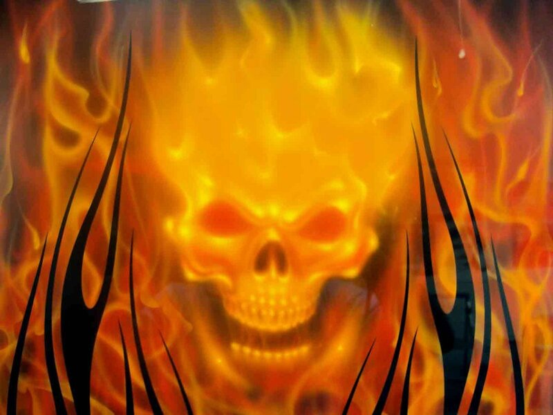Flaming Skull — Orange
