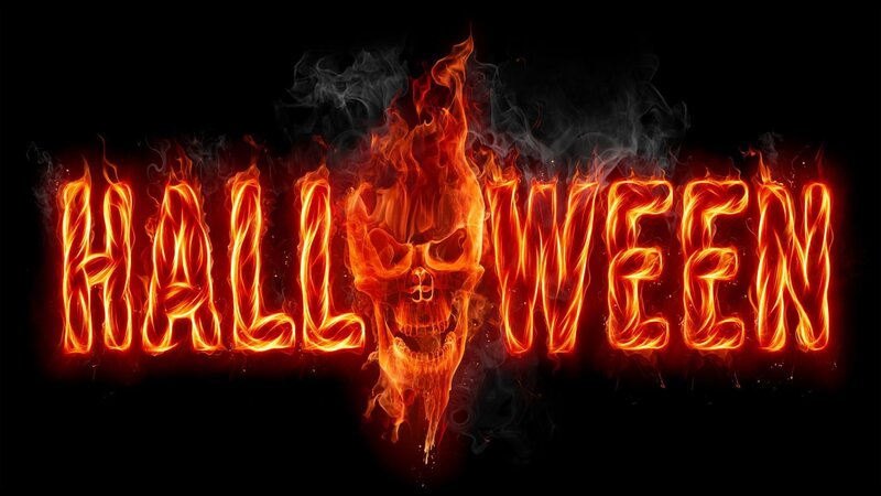 Flaming Skull Text