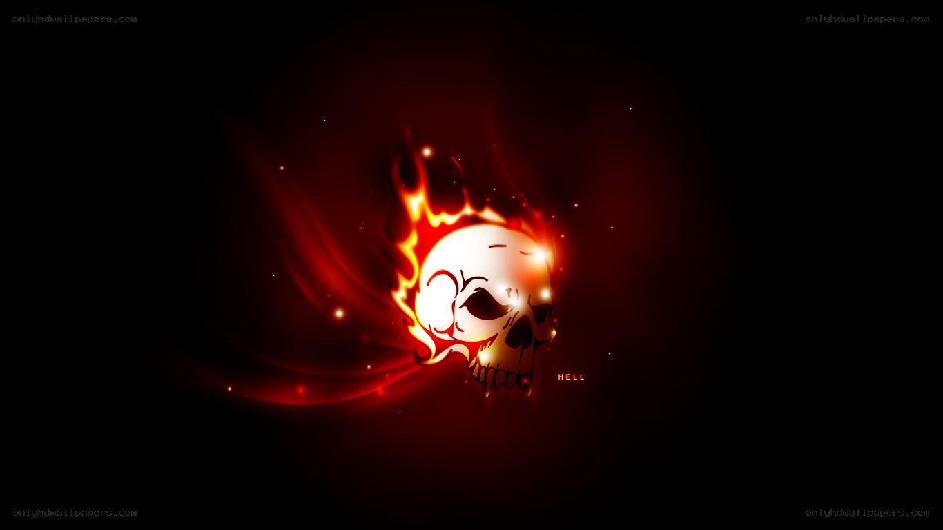 flaming skull wallpaper