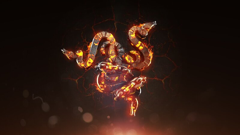 Flaming Snake Logo — Black