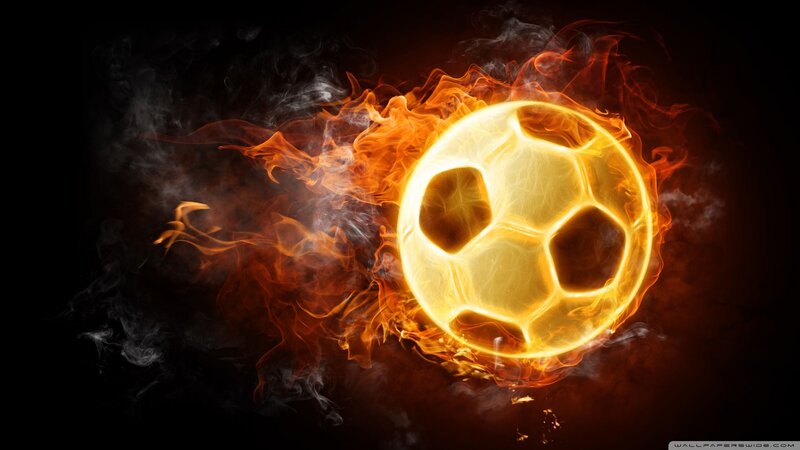 flaming soccer ball
