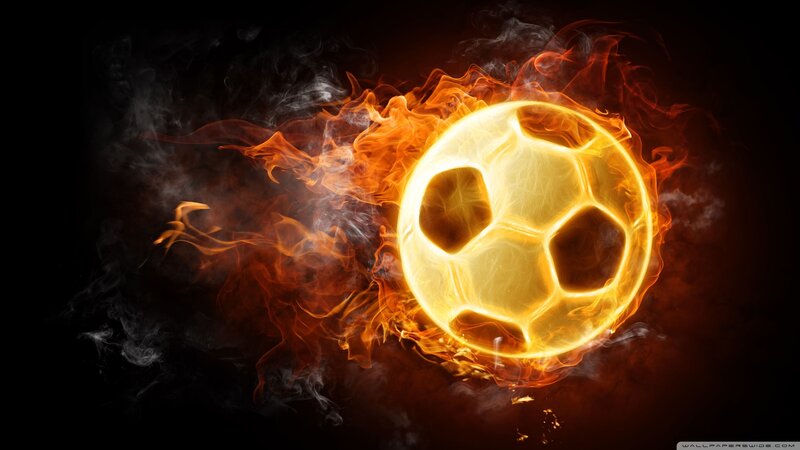Flaming Soccer Ball — Black