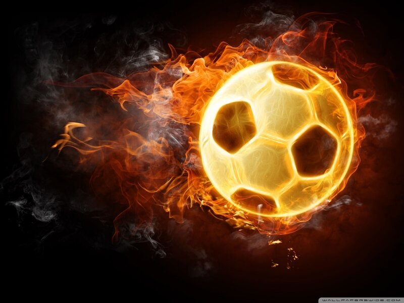 Flaming Soccer Ball — Orange