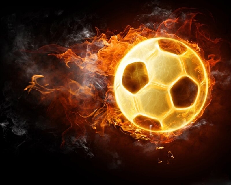 Flaming Soccer Ball — Yellow