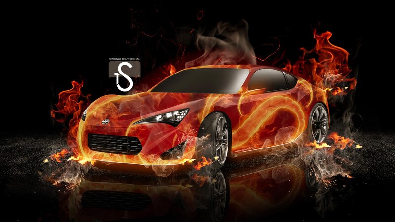 Flaming sports car design