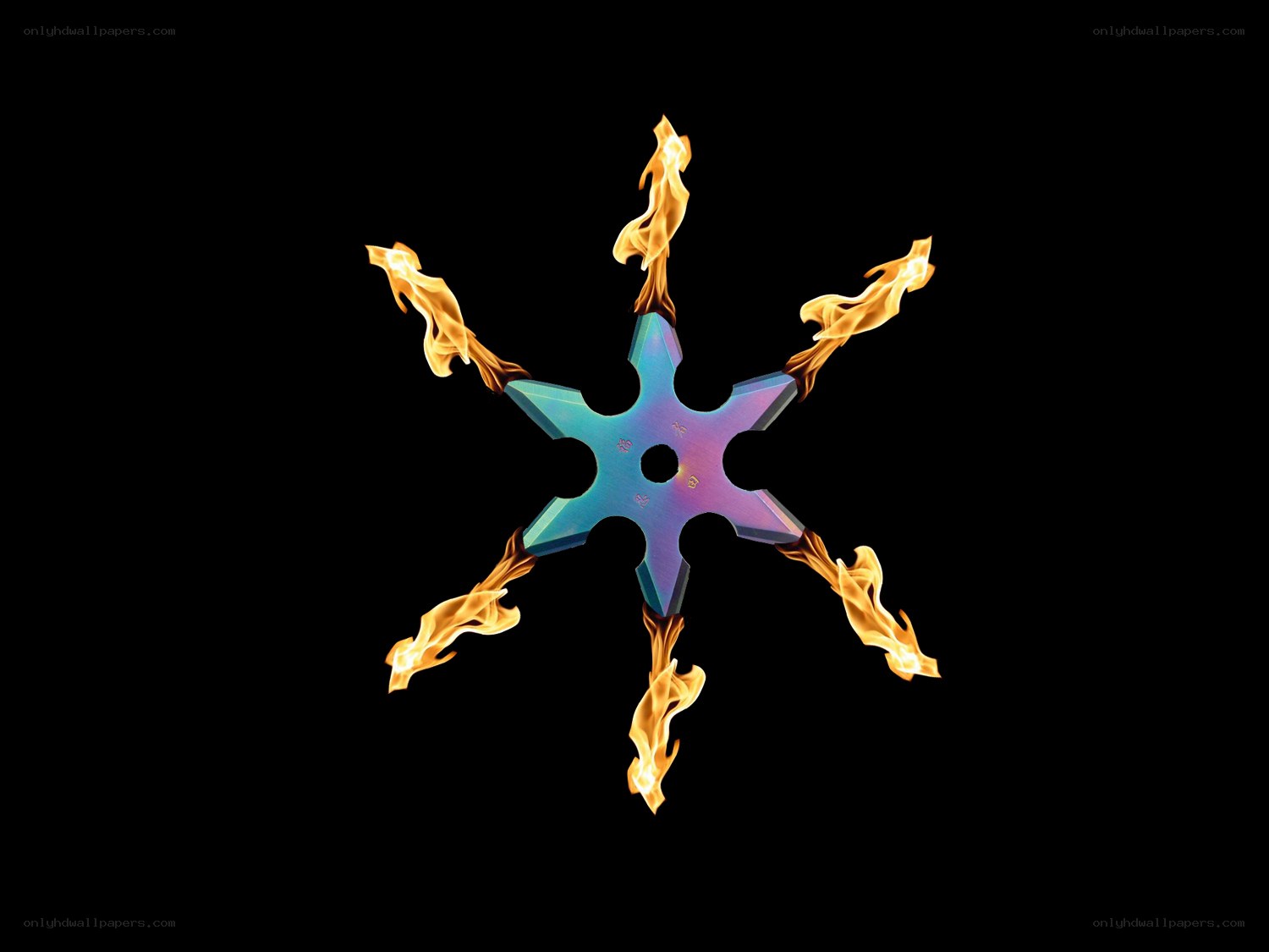 flaming star-shaped shuriken