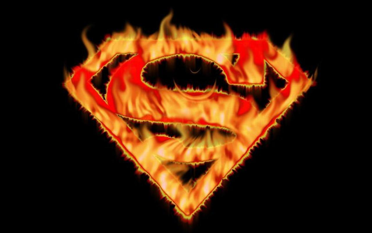flaming superman logo
