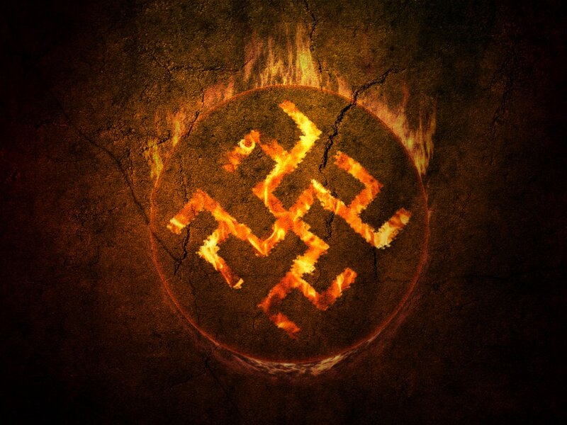 Flaming Symbol on Stone