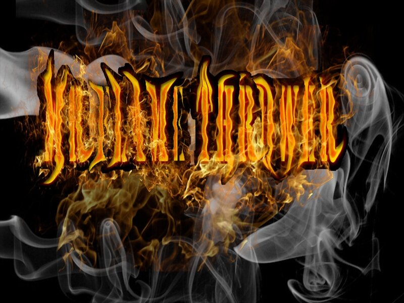 Flaming Text Logo — Black
