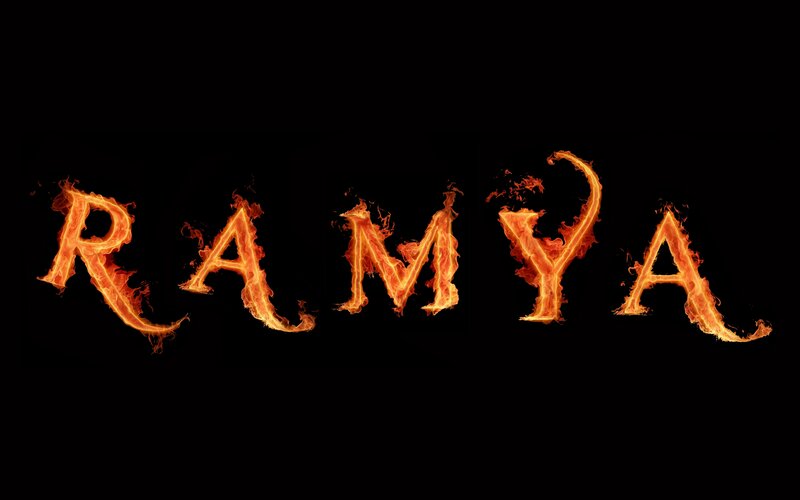 flaming text of the name Ramya