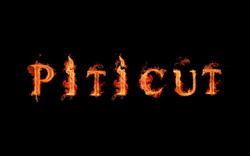 flaming text of the word pitcut