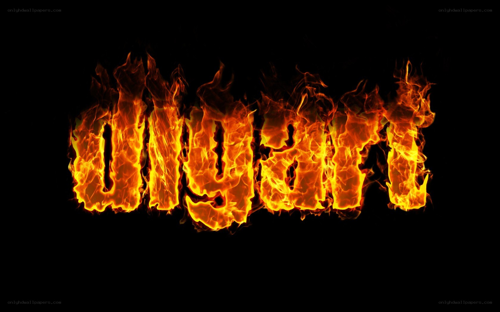 flaming text on black background