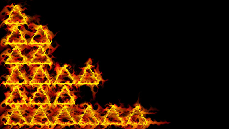 flaming triangle pattern