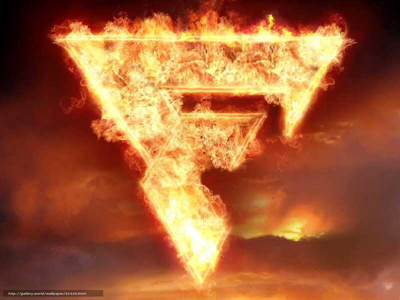 Flaming Triangle Symbol