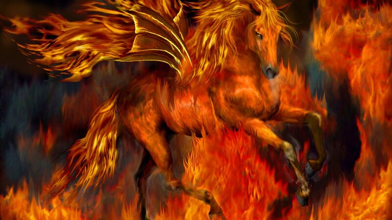 flaming winged horse