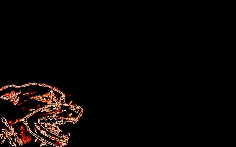 Flaming Wolf Head — Black