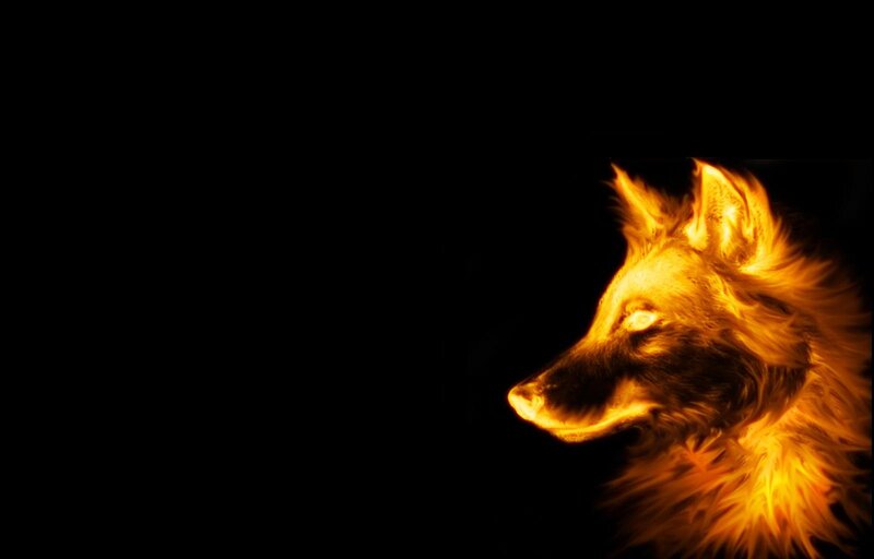 flaming wolf silhouette