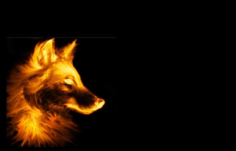 flaming wolf silhouette