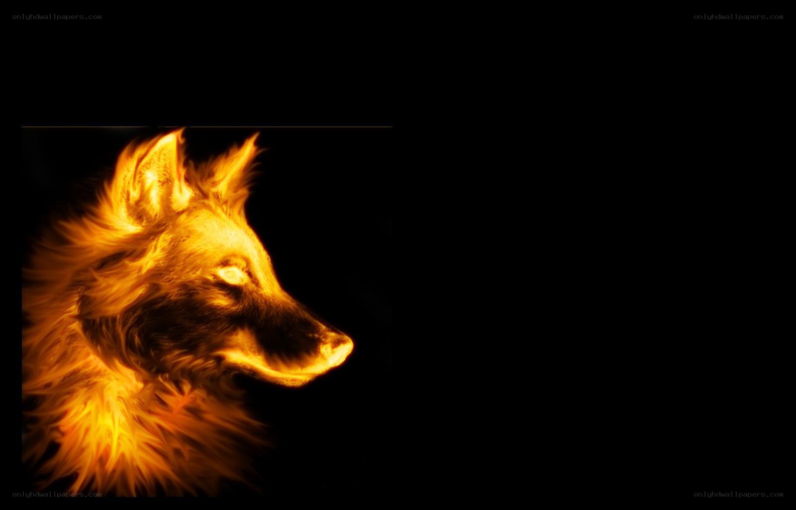 flaming wolf silhouette