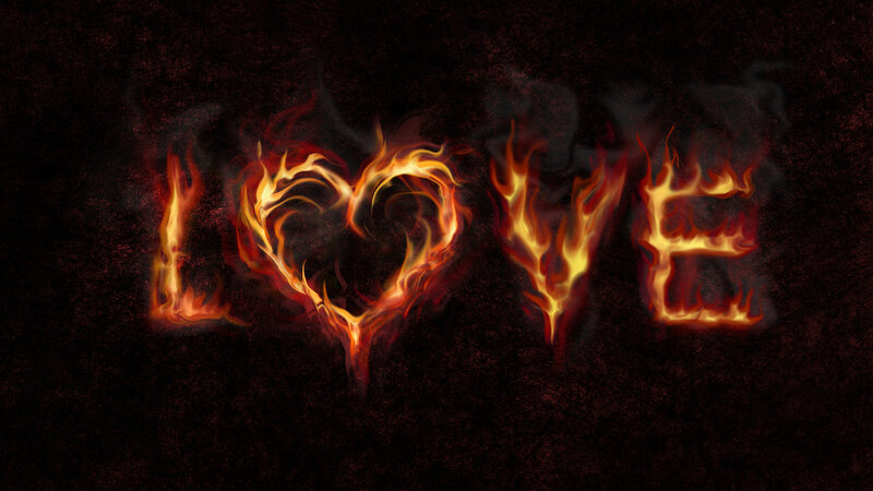 Flaming Word Love — Black