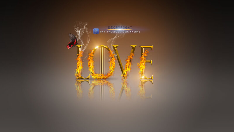 Flaming Word Love — Gold