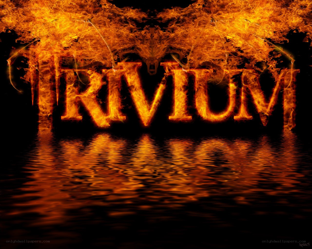 Flaming word on water