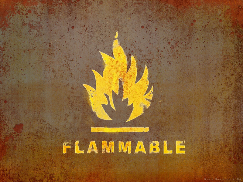 Flammable Warning Sign — Yellow