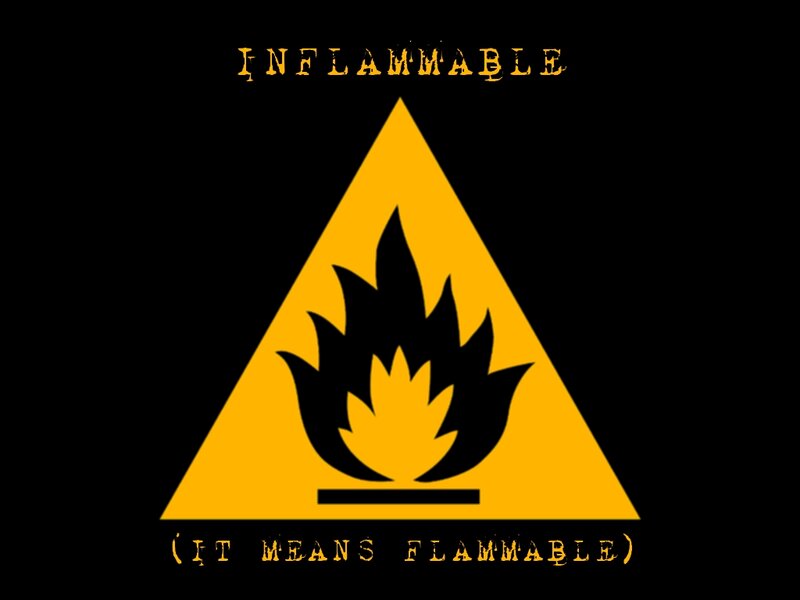 Flammable Warning Symbol — Black