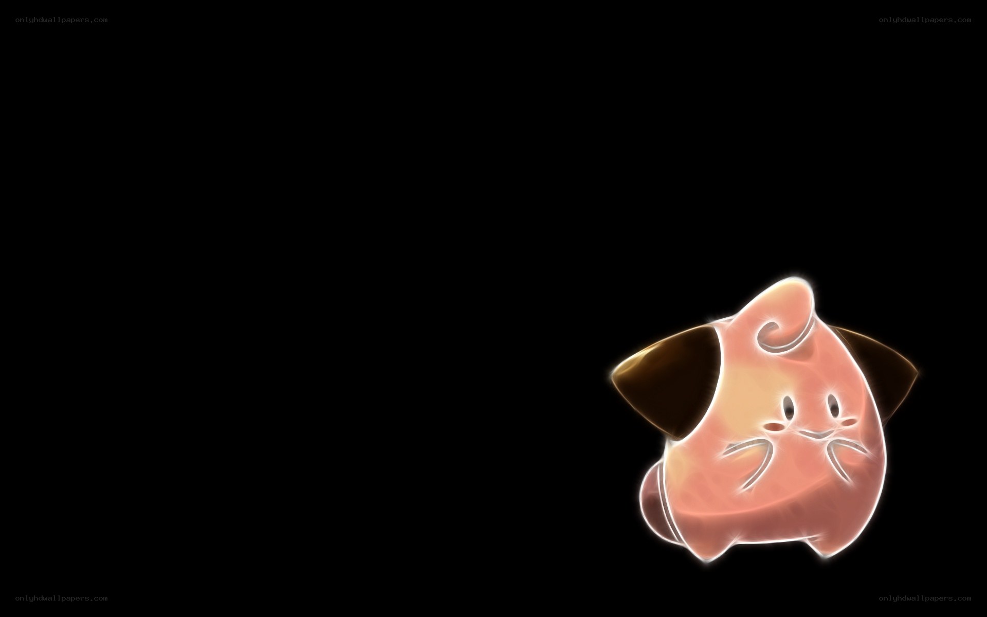Flareon glowing on black