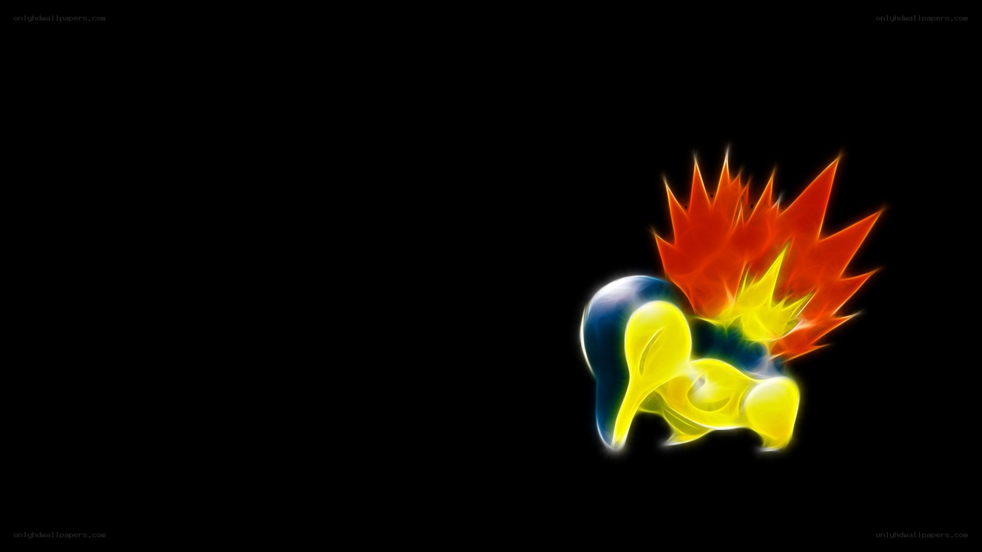 Flareon glowing on black